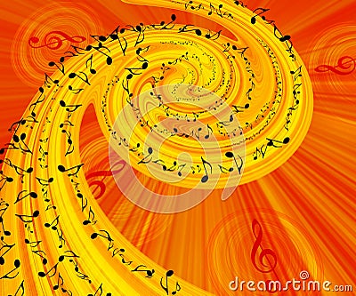 Music notes background Stock Photo