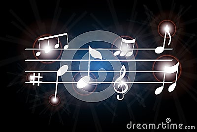 Music Notes Background Stock Photo