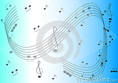 Music Notes Background Vector Illustration