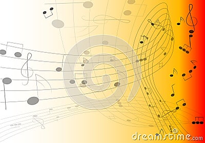 Music Notes Background Vector Illustration