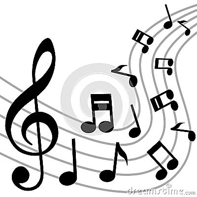 Music Notes Background Vector Illustration