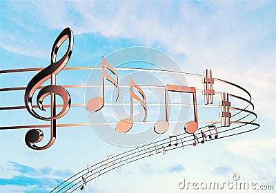 Music notes on background Stock Photo