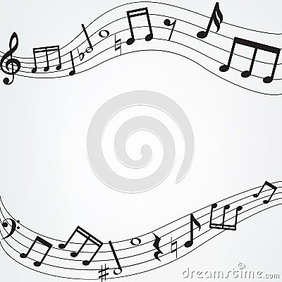 Music notes border Vector Illustration