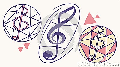 Music notes circle design, melodic and artistic composition vector design Generative AI Vector Illustration