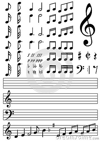 Music Notes Collection Stock Photo