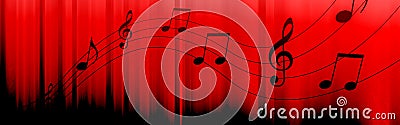 Music notes header Stock Photo