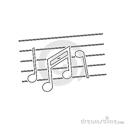 Music notes icon. Element of music instrument for mobile concept and web apps icon. Outline, thin line icon for website design and Stock Photo