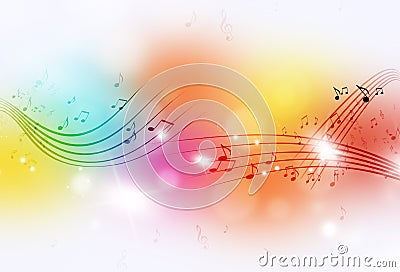 Music Notes Multicolor Background Stock Photo