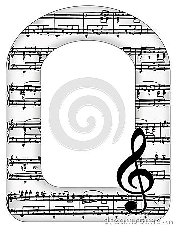 Music Notes Picture Portrait Frame Vector Illustration