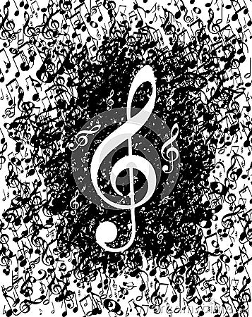 Music notes poster Stock Photo