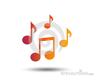 Music notes sign icon. Musical symbol. Vector Illustration