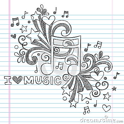 Music Notes Sketchy Doodle Vector Illustration Vector Illustration