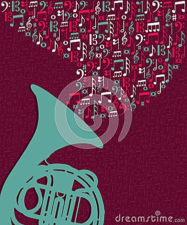 Music notes splash Tuba illustration Vector Illustration