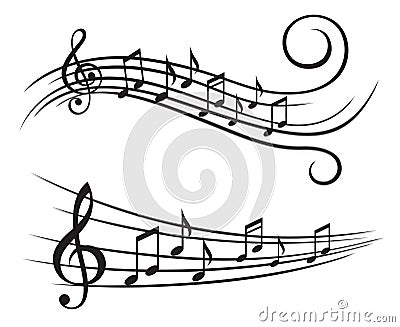 Music notes on stave Vector Illustration