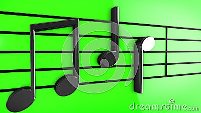 Music notes on staves Stock Photo
