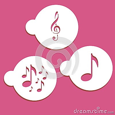 Music notes stencils Stock Photo