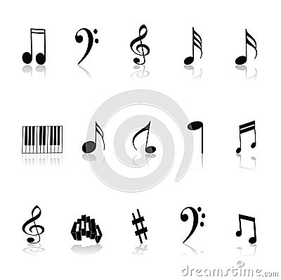 Music notes and symbols Cartoon Illustration