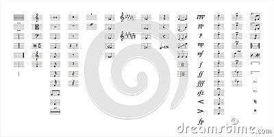 Music notes symbols Vector Illustration