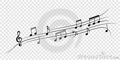 Music notes staff for jazz or classical concert Vector Illustration