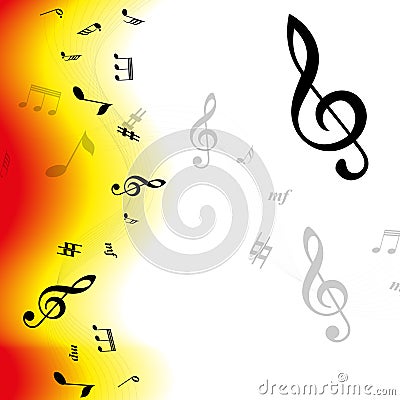 Music Notes Cartoon Illustration