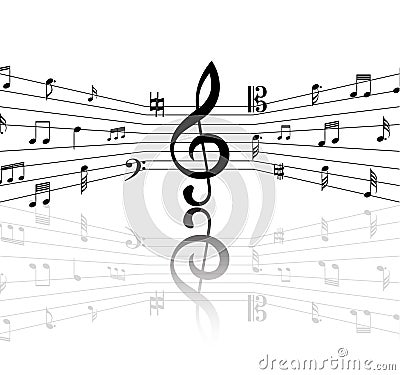 Music Notes Cartoon Illustration