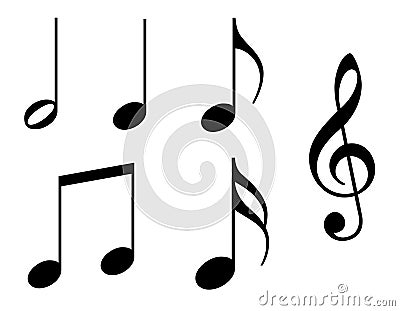 Music Notes with Working Paths Stock Photo