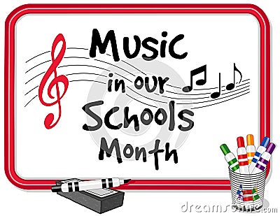 Music in Our Schools Month Whiteboard Vector Illustration