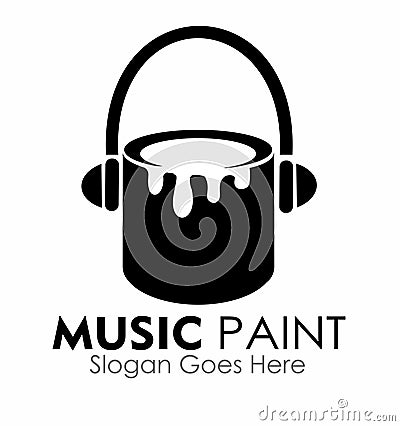 Music paint logo design concept vector illustration Vector Illustration