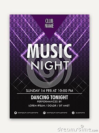 Music Party celebration Flyer or Template. Stock Photo