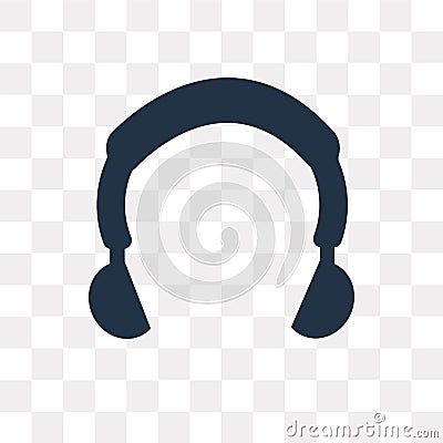 Music Player Headphones vector icon isolated on transparent back Vector Illustration