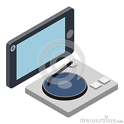 Music player icon, isometric style Vector Illustration