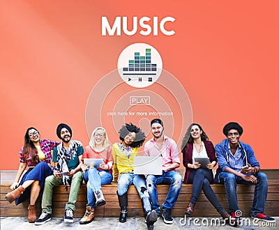 Music Playing Melody Audio Rhythm Concept Stock Photo