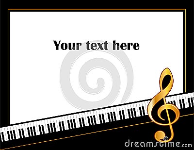 Music Poster, Grand Piano Vector Illustration