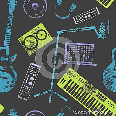 Music production pattern. Vector Illustration