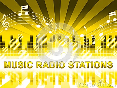 Music Radio Stations Shows Song Broadcasting Channels Stock Photo