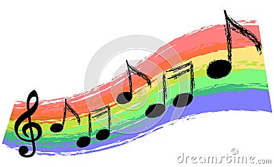 Music Rainbow Stock Photo