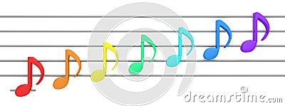 Music of rainbow Stock Photo