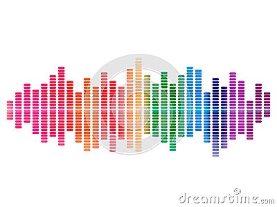 Music rainbow equalizer. Vector illustration for poster or card. Vector Illustration