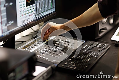 Music recording and mixing at home studio Stock Photo