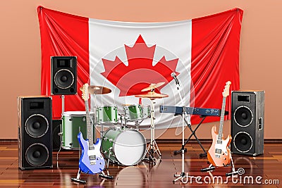 Music, rock bands from Canada concept, 3D rendering Stock Photo