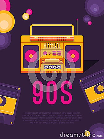 Music of the 90s. Stock Photo