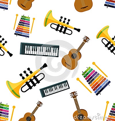 Music seamless pattern Stock Photo