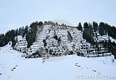 Music sheet on mountain with snow Stock Photo