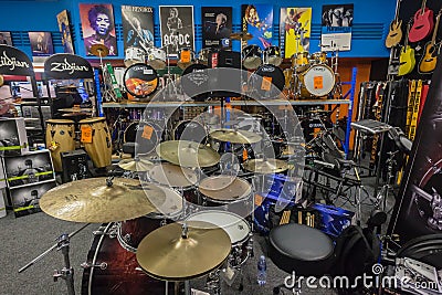 Music Shop Drums Guitars Editorial Stock Photo