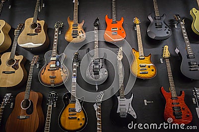 Music Shop Guitars Editorial Stock Photo