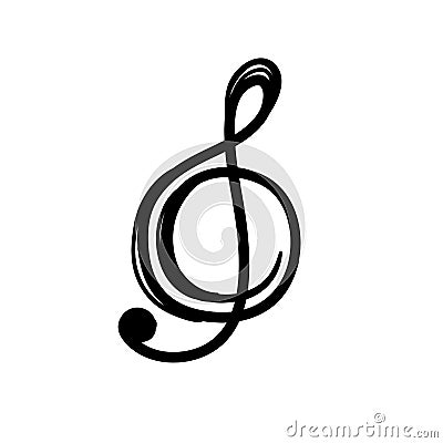 Music sign hand drawing of G key symbol doodle design Vector Illustration