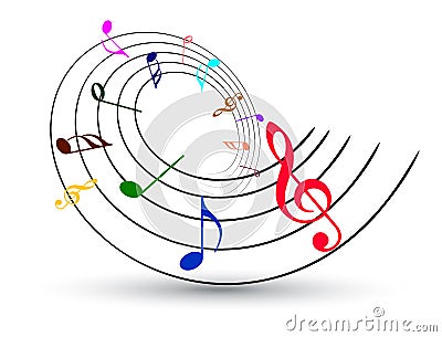 Music signs notes color design Vector Illustration