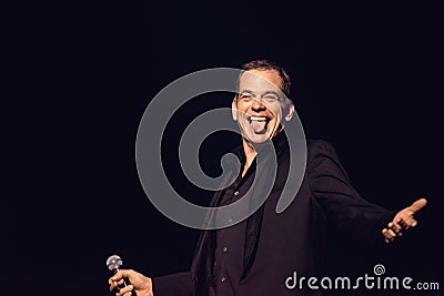 Music singer Garou Pierre Garand at concert in Saint-Petersburg, 12.11.2018 Editorial Stock Photo