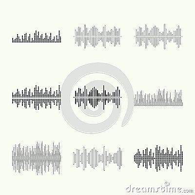 Music sound wave. Vector Illustration
