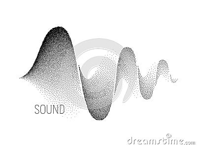 Music sound waves. Halftone vector Vector Illustration